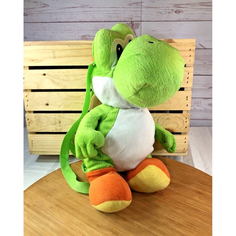 Nintendo Super Mario Green Yoshi Plush 17" Zipper Bag Backpack Stuffed Toy 2012